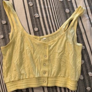 Cropped button up tank